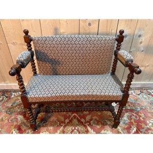 Small Louis XIII Style Mahogany Kitchen Bench