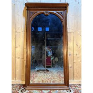 Large Art Deco Walnut Mirror