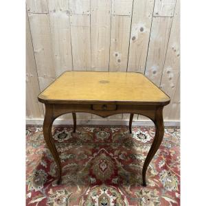 Louis XV Style Leather Games Table