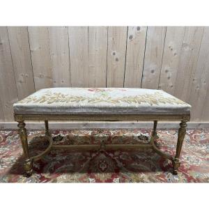 Bench - Louis XVI Style Kitchen Bench In Gilded Wood