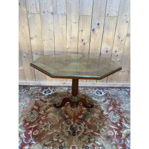 Tripod Pedestal Table With Carved Top