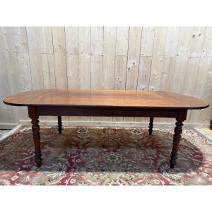 Louis Philippe Farmhouse Table With Drop Leaves In Solid Mahogany 