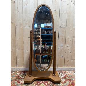Mirror - Art Deco Cheval Glass With Beveled Glass