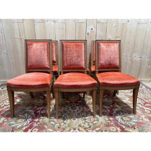 Set Of 6 Louis XVI Chairs "maurice Hirsch"