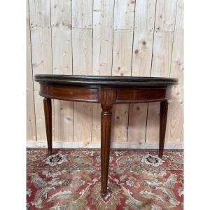 Louis XVI Style Mahogany Half-moon Games Table