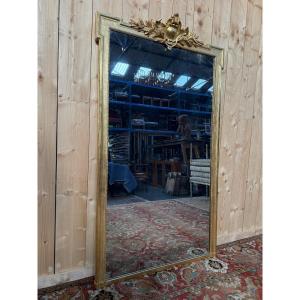 Napoleon III Period Mirror Gilded With Gold Leaf 