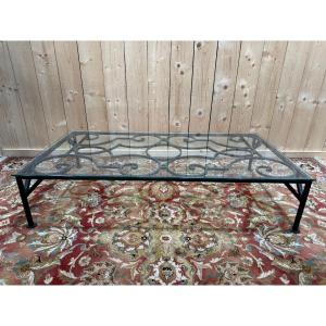 Wrought-iron Coffee Table With Glass Top
