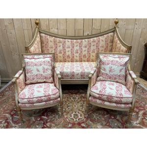 Louis XVI Period Salon In Rechambered Wood