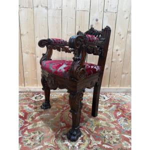 Armchair - Trône d'évêque Neogothic / Renaissance