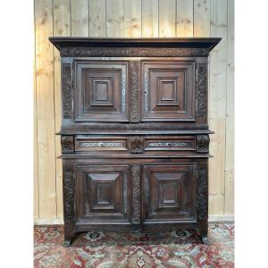 Renaissance Two-part Sideboard In Carved Oak