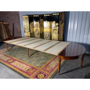 Dining Table Louis Philippe Demi-lune With 8 Extensions