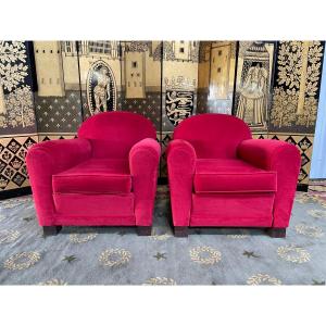 Pair Of Art Deco Club Armchairs
