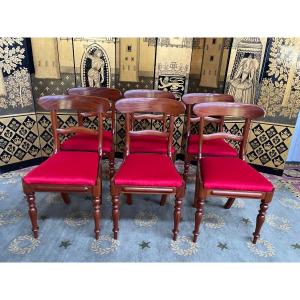 Suite Of 6 English Mahogany Chairs 19th