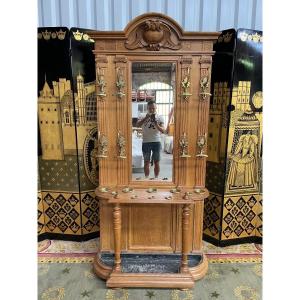 Napoleon III Oak Entrance Cloakroom