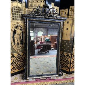 Mirror Napoleon III Blackened Wood