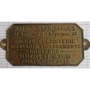 Stamped Plaque "maison Alph'giroux 43 Boulevard Des Capucines"