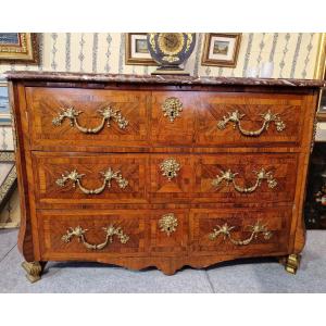 Louis XIV Mazarine Commode In Veneered Wood. 18th Century.