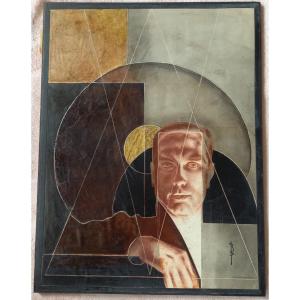 Portrait Of A Man Painted On Paper