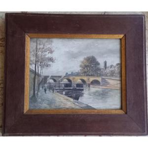 Watercolor Depicting Paris By Lucien Gautier Circa 1900