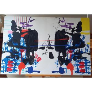 Large Abstract Work By Xavier Zevaco, 1970s