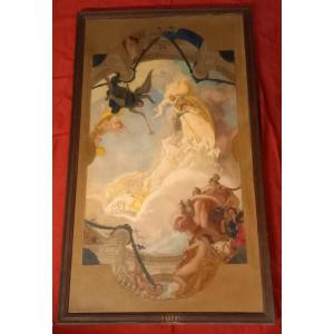 Ceiling Sketch Signed Auguste Ledoux