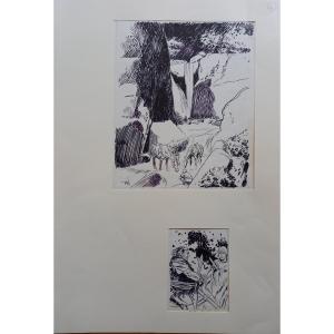 Ink Drawing Signed Gigi