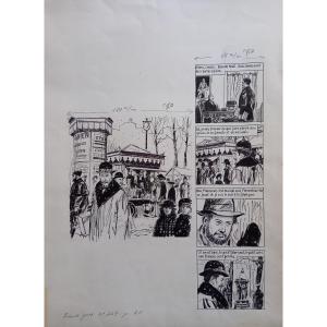 Unsigned Indian Ink Drawing 'gigi'