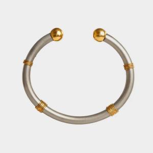 Zolotas Bangle Bracelet In Yellow Gold And Silver