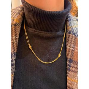 Yellow Gold, Pearl And Enamel Necklace