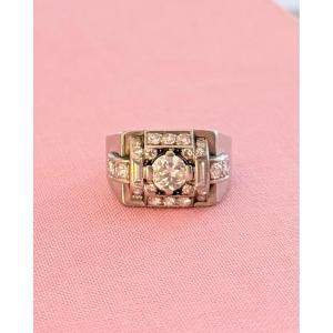 Platinum And Diamond Signet Ring