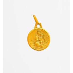 Yellow Gold Scapular Medal