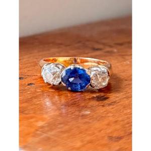 Rose Gold, Sapphire, And Diamond Garter Ring