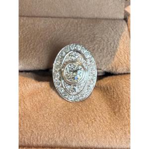 Pompadour Ring In White Gold And Diamonds