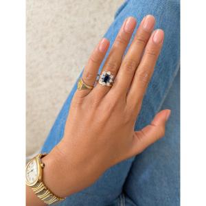 Marguerite White Gold Sapphire And Diamond Ring