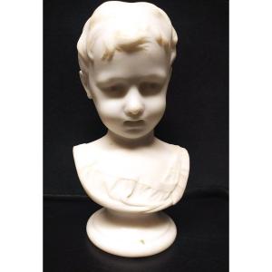 Marble Child Bust Signed F. Richard – 19th Century.