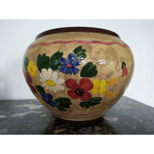 Jérome Massier – Vallauris – Ball-shaped Flowerpot – 20th Century.