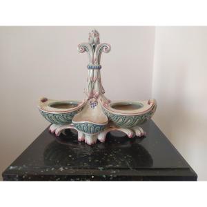 Condiment Set - Sarreguemines - 19th Century 