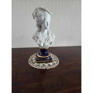 Female Bust In Biscuit - Samson 19th Century.