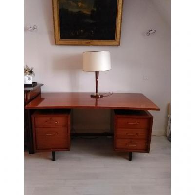 Office Plate In Mahogany Of The Years 50-60