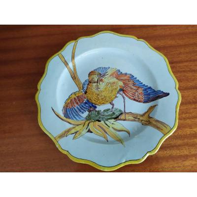 Quimper Porquier Beau - Botanical Plate - 19th