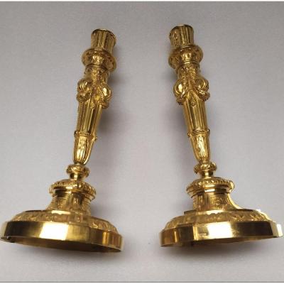 Candlesticks Bronze Dore -brand Christofle.