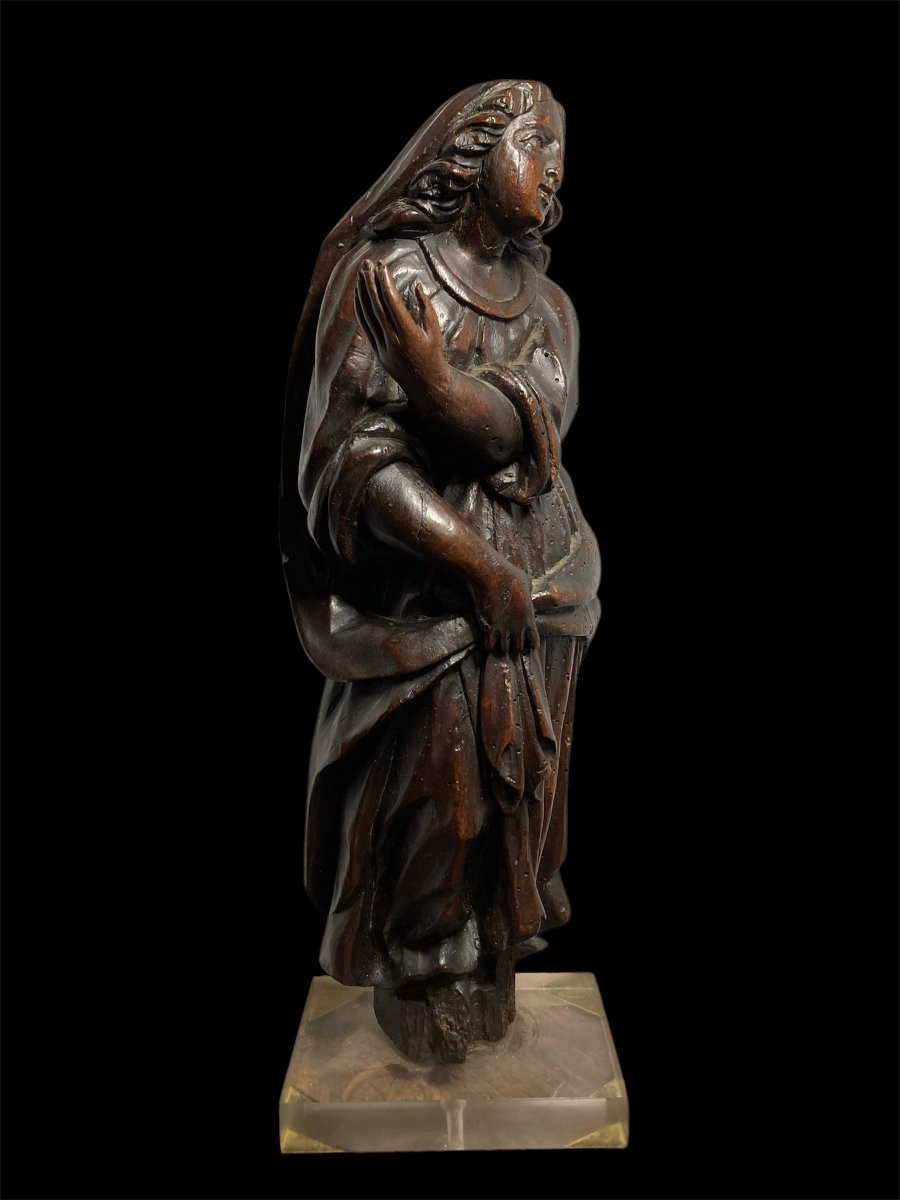 Inizi XVI secolo - Legno scolpito - Scultura fiamminga raffigurante La Maddalena-photo-4