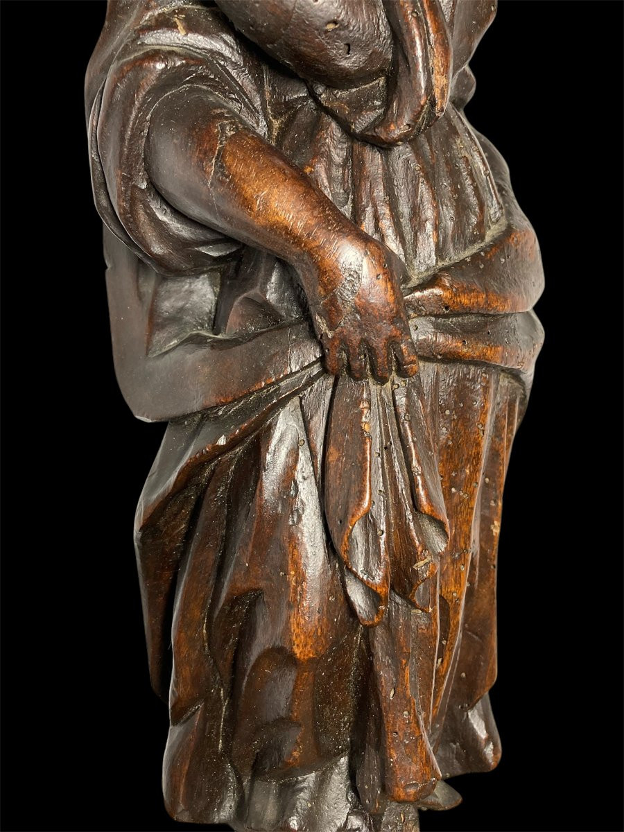 Inizi XVI secolo - Legno scolpito - Scultura fiamminga raffigurante La Maddalena-photo-3