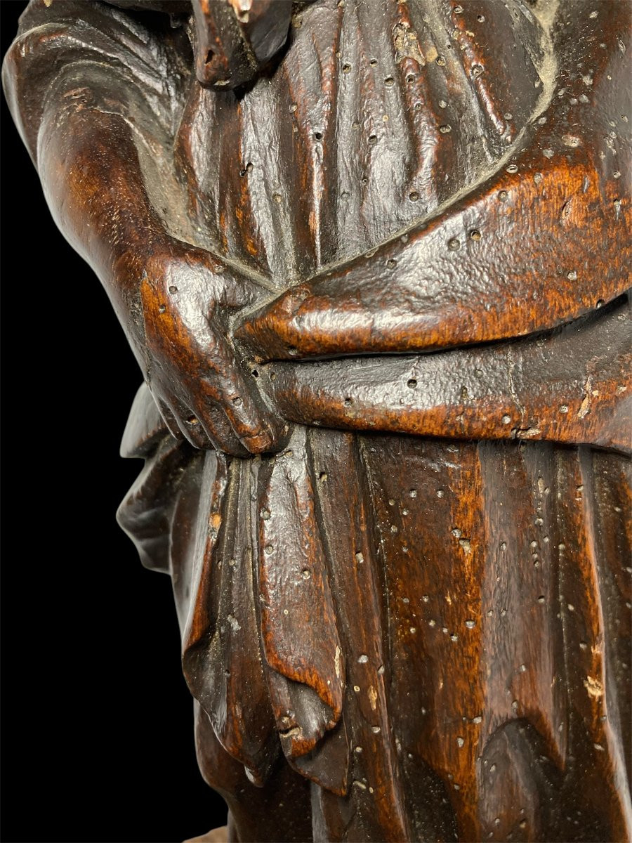 Inizi XVI secolo - Legno scolpito - Scultura fiamminga raffigurante La Maddalena-photo-4