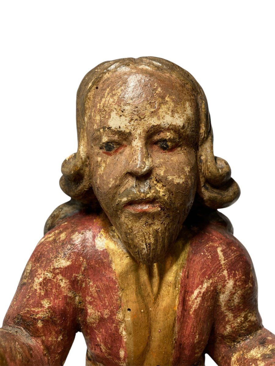 Inizio XVI secolo - Germania - Busto di Cristo Giudice in legno policromo-photo-4