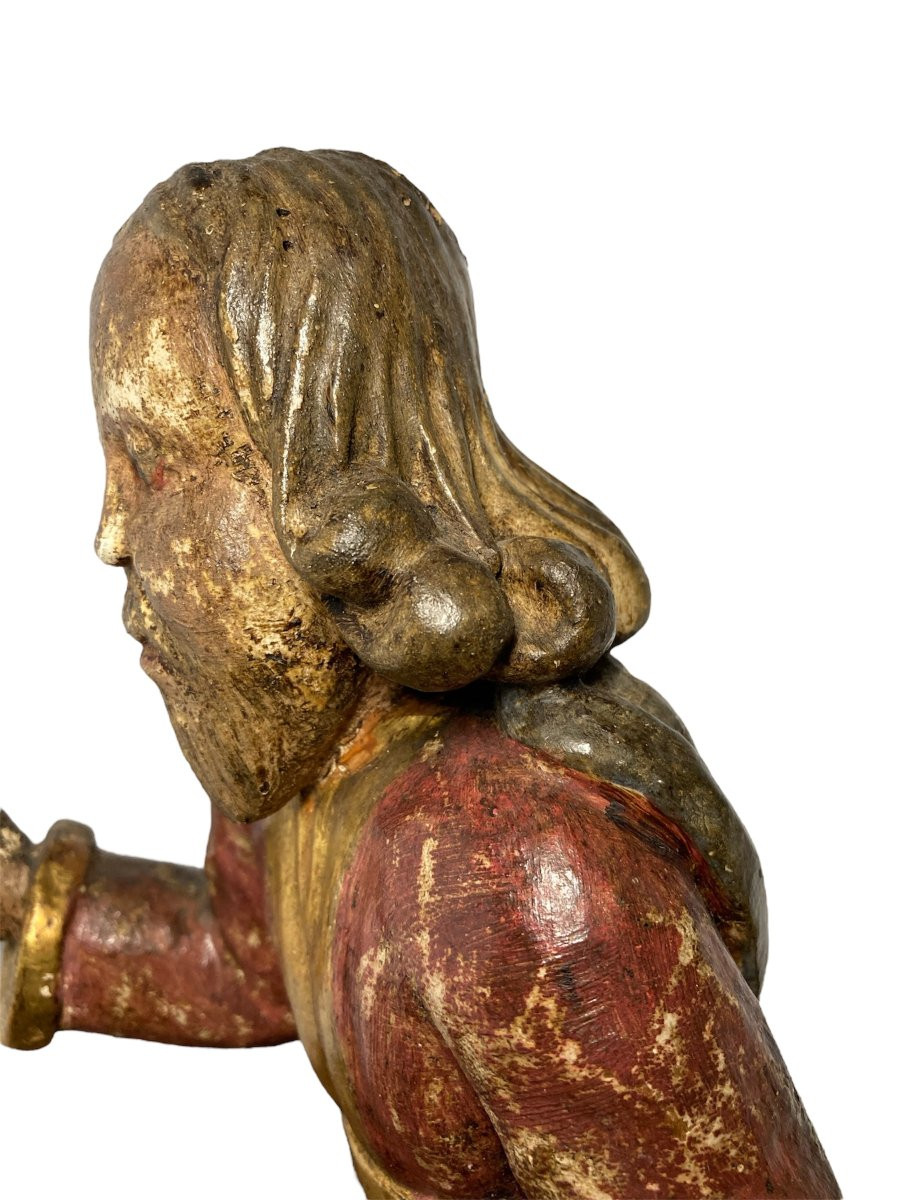 Inizio XVI secolo - Germania - Busto di Cristo Giudice in legno policromo-photo-4