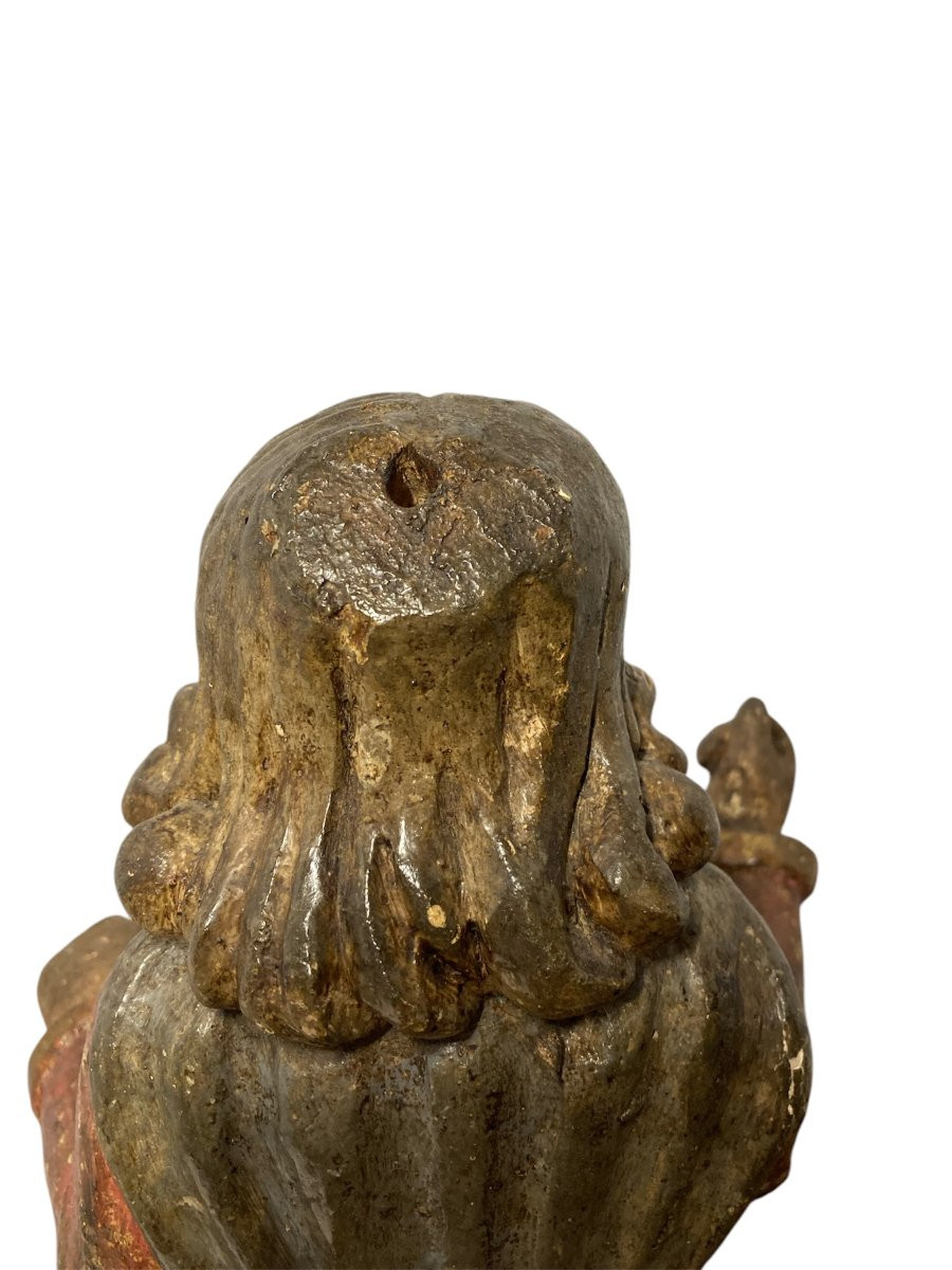 Inizio XVI secolo - Germania - Busto di Cristo Giudice in legno policromo-photo-7