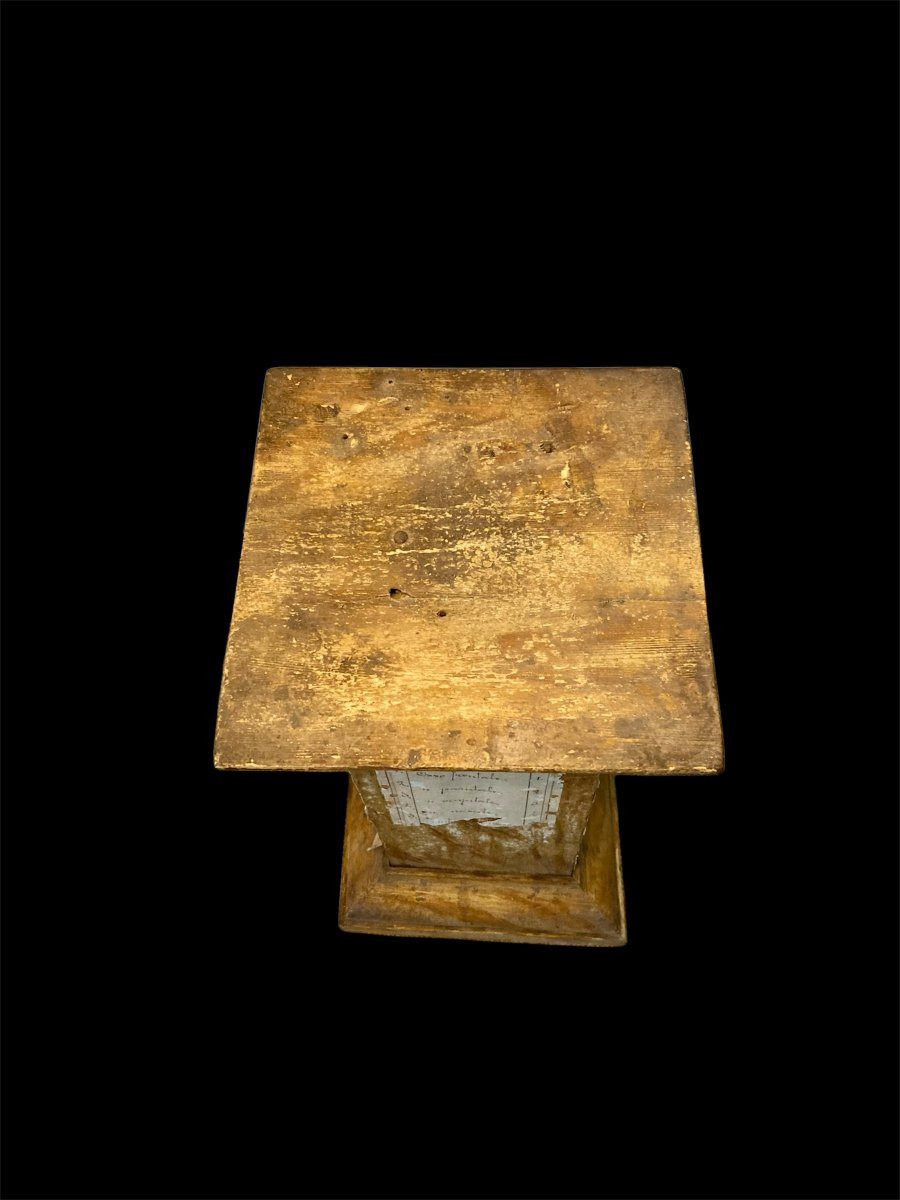Fine XVIII secolo - Base per modello da studio anatomico in legno e carta manoscritta-photo-2