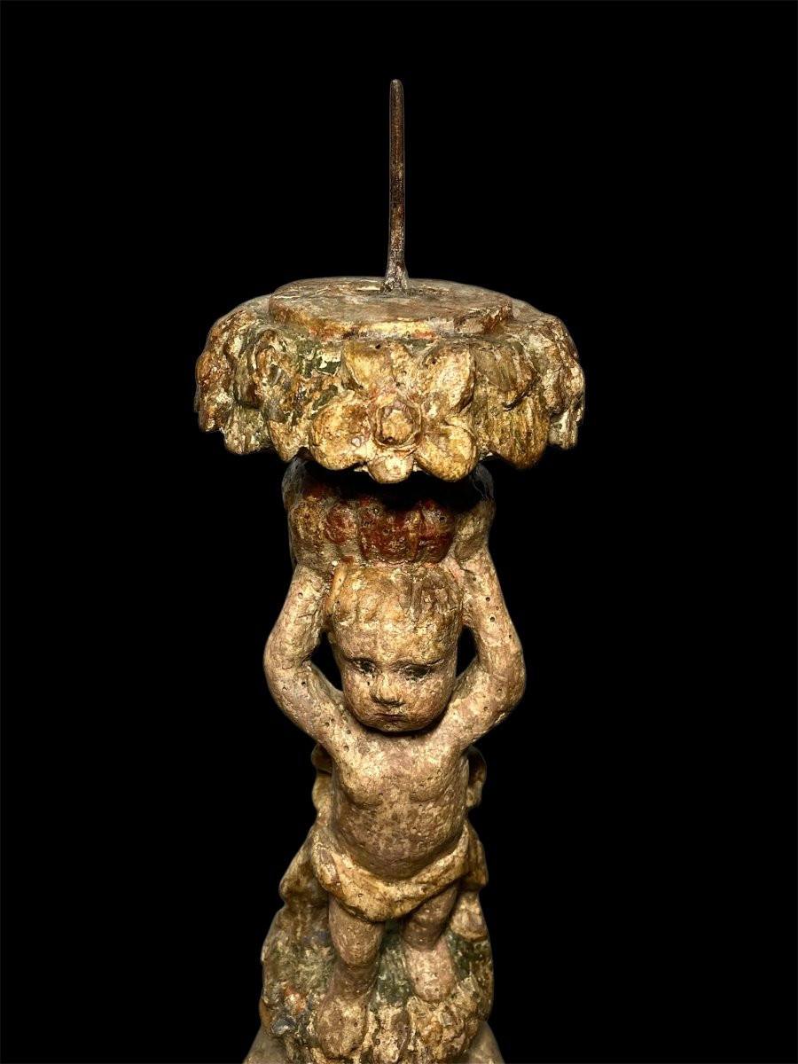 1580 - Toscana - Coppia di candelieri scolpiti ad angeli-photo-3