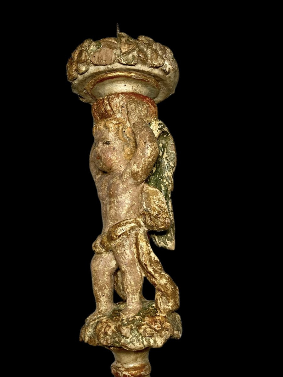 1580 - Toscana - Coppia di candelieri scolpiti ad angeli-photo-7